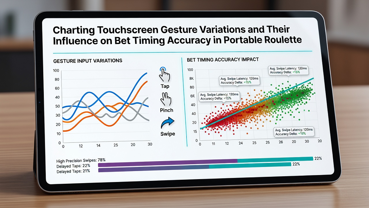 Data visualization of bet timing accuracy across different touchscreen gestures