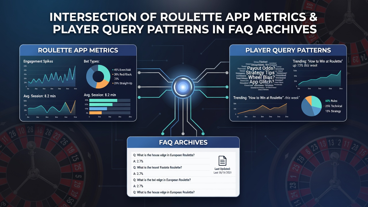 Analysis chart linking roulette app engagement metrics with common FAQ query categories